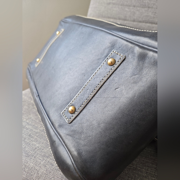 Dooney & Bourke Savannal Leather Satchel - Dark Navy - Picture 8 of 13